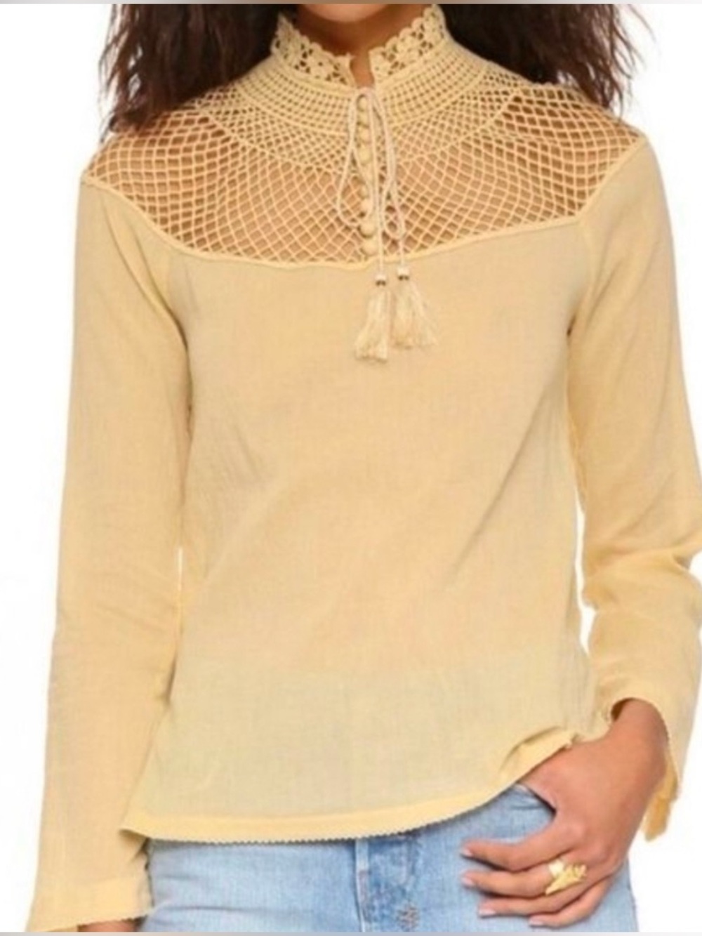 Free People On The Island Crochet Blouse NWT Sz S